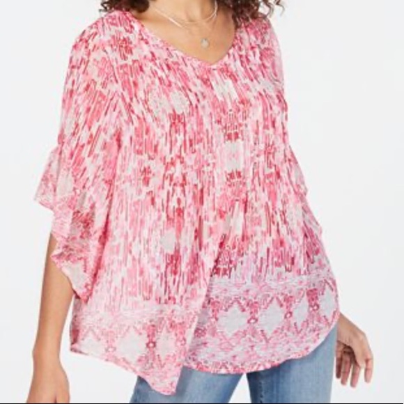 Style & Co. Tops - Style & Co Pintucked Semi-Sheer Blouse